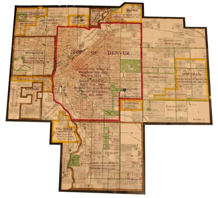 Old map of Denver