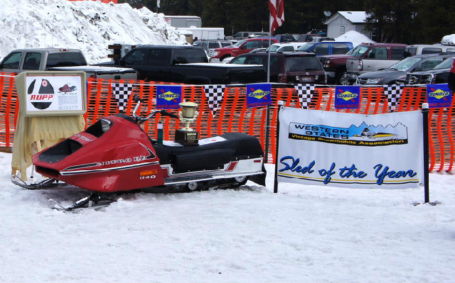 Tim Holinka, Denver Water's source of supply manager's 2011 award-winning vintage snowmobile.